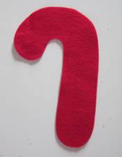 Felt Cut-Out Candy Cane